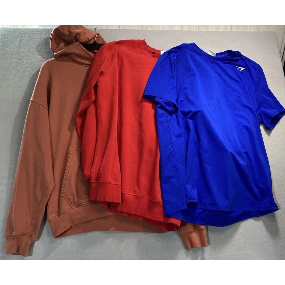 Gymshark Lot Of 3 Oversized Washed Effect Hoodie Sweatshirt T-shirt Mens Size L